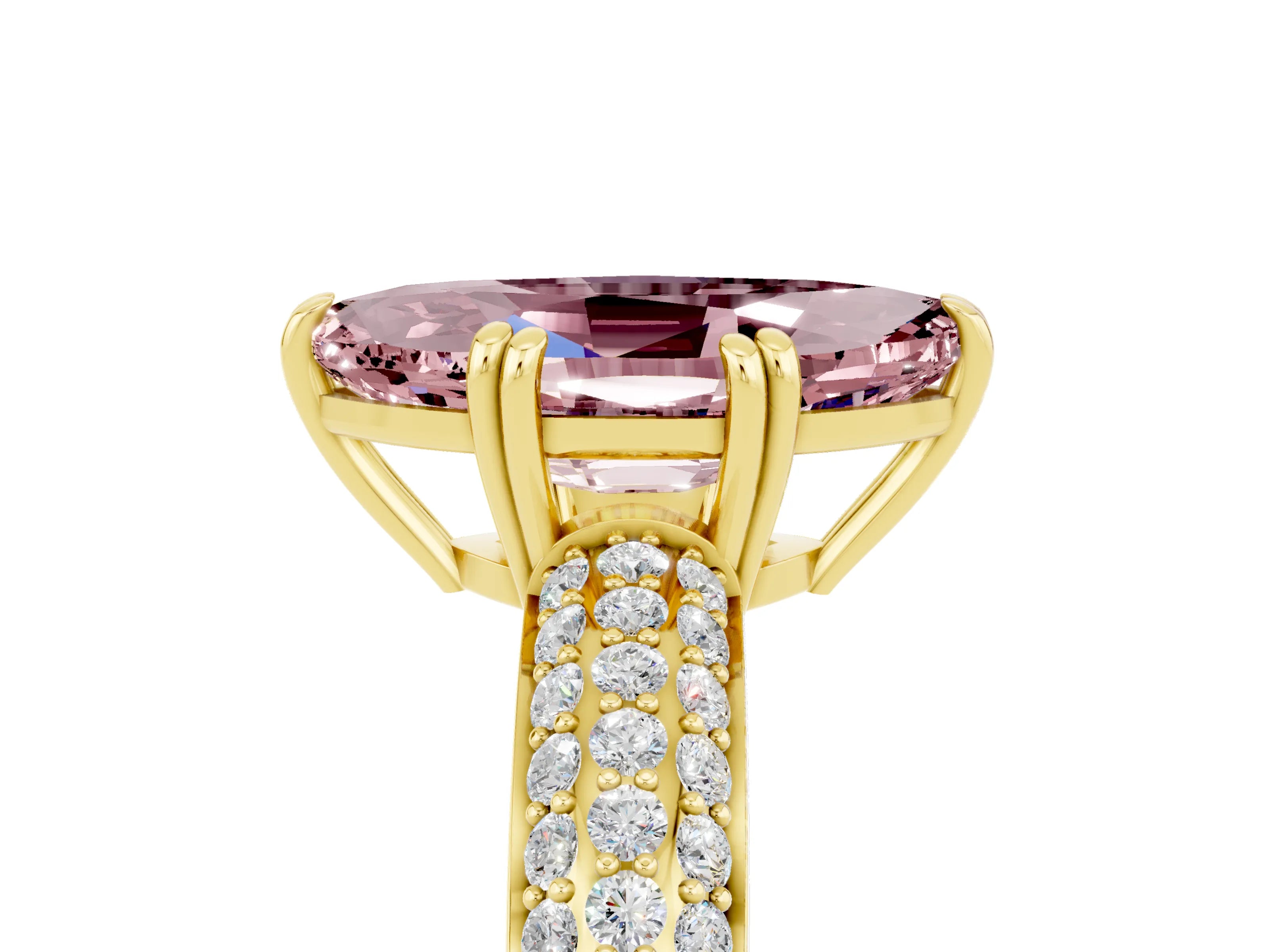 Yellow gold Marquise Cut Cut Diamond Milgrain Marquise Band with Prong Setting_5