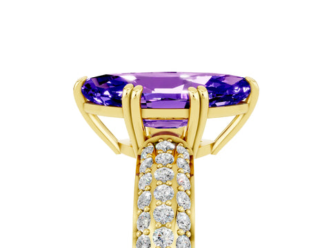 Yellow gold Marquise Cut Cut Diamond Milgrain Marquise Band with Prong Setting_5