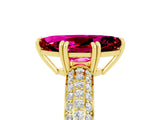 Yellow gold Marquise Cut Cut Diamond Milgrain Marquise Band with Prong Setting_5