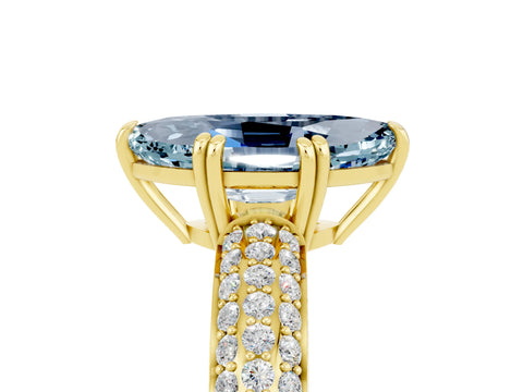 Yellow gold Marquise Cut Cut Diamond Milgrain Marquise Band with Prong Setting_5