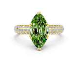 Yellow gold Marquise Cut Cut Diamond Milgrain Marquise Band with Prong Setting