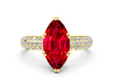 Yellow gold Marquise Cut Cut Diamond Milgrain Marquise Band with Prong Setting