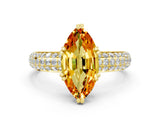 Yellow gold Marquise Cut Cut Diamond Milgrain Marquise Band with Prong Setting