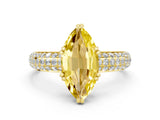 Yellow gold Marquise Cut Cut Diamond Milgrain Marquise Band with Prong Setting