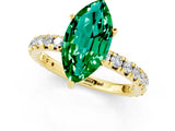 Yellow gold Marquise Cut Cut Diamond Pavé Band with Four-Prong Setting_1