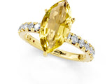 Yellow gold Marquise Cut Cut Diamond Pavé Band with Four-Prong Setting_1