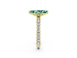 Yellow gold Marquise Cut Cut Diamond Pavé Band with Four-Prong Setting_2