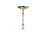Yellow gold Marquise Cut Cut Diamond Pavé Band with Four-Prong Setting_2