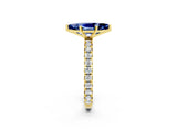 Yellow gold Marquise Cut Cut Diamond Pavé Band with Four-Prong Setting_2