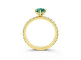 Yellow gold Marquise Cut Cut Diamond Pavé Band with Four-Prong Setting_3