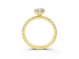 Yellow gold Marquise Cut Cut Diamond Pavé Band with Four-Prong Setting_3