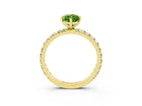 Yellow gold Marquise Cut Cut Diamond Pavé Band with Four-Prong Setting_3