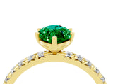 Yellow gold Marquise Cut Cut Diamond Pavé Band with Four-Prong Setting_4