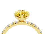 Yellow gold Marquise Cut Cut Diamond Pavé Band with Four-Prong Setting_4