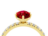 Yellow gold Marquise Cut Cut Diamond Pavé Band with Four-Prong Setting_4