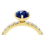 Yellow gold Marquise Cut Cut Diamond Pavé Band with Four-Prong Setting_4