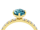Yellow gold Marquise Cut Cut Diamond Pavé Band with Four-Prong Setting_4