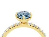 Yellow gold Marquise Cut Cut Diamond Pavé Band with Four-Prong Setting_4