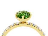 Yellow gold Marquise Cut Cut Diamond Pavé Band with Four-Prong Setting_4