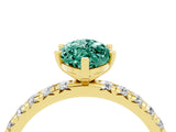 Yellow gold Marquise Cut Cut Diamond Pavé Band with Four-Prong Setting_4