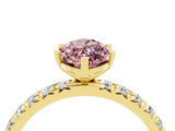 Yellow gold Marquise Cut Cut Diamond Pavé Band with Four-Prong Setting_4