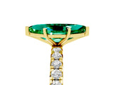 Yellow gold Marquise Cut Cut Diamond Pavé Band with Four-Prong Setting_5