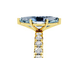 Yellow gold Marquise Cut Cut Diamond Pavé Band with Four-Prong Setting_5