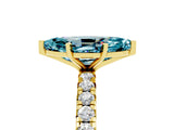 Yellow gold Marquise Cut Cut Diamond Pavé Band with Four-Prong Setting_5