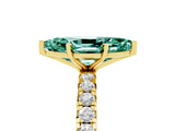 Yellow gold Marquise Cut Cut Diamond Pavé Band with Four-Prong Setting_5