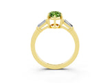 Yellow gold Marquise Cut Cut Diamond Ring with Tapered Baguette Side Stones in Four-Prong Setting_3