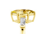 Yellow gold Marquise Cut Cut Diamond Ring with Tapered Baguette Side Stones in Four-Prong Setting_5