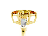 Yellow gold Marquise Cut Cut Diamond Ring with Tapered Baguette Side Stones in Four-Prong Setting_5