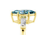 Yellow gold Marquise Cut Cut Diamond Ring with Tapered Baguette Side Stones in Four-Prong Setting_5