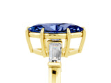 Yellow gold Marquise Cut Cut Diamond Ring with Tapered Baguette Side Stones in Four-Prong Setting_5