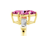 Yellow gold Marquise Cut Cut Diamond Ring with Tapered Baguette Side Stones in Four-Prong Setting_5