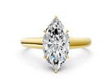 Yellow gold Marquise Cut Cut Diamond Solitaire Engagement Ring with Tapered Plain Band and Four-Prong Setting_15