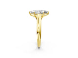 Yellow gold Marquise Cut Cut Diamond Solitaire Engagement Ring with Tapered Plain Band and Four-Prong Setting_17