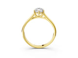 Yellow gold Marquise Cut Cut Diamond Solitaire Engagement Ring with Tapered Plain Band and Four-Prong Setting_18