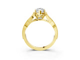 Yellow gold Marquise Cut Cut Diamond Twisted Band with Milgrain Pave Setting and Four-Prong Setting_9