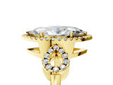 Yellow gold Marquise Cut Cut Halo Diamond Infinity Band with Four-Prong Setting_14