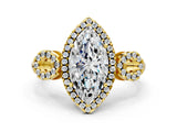 Yellow gold Marquise Cut Cut Halo Diamond Infinity Band with Four-Prong Setting_9