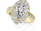 Yellow gold Marquise Cut Cut Halo Diamond Pavé Engagement Ring with Milgrain Detailing_35