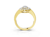 Yellow gold Marquise Cut Cut Halo Diamond Pavé Engagement Ring with Milgrain Detailing_37