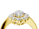 Yellow gold Marquise Cut Cut Halo Diamond Pavé Engagement Ring with Milgrain Detailing_38