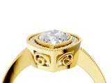 Yellow gold Marquise Cut Cut Halo Pavé Diamond Ring_13