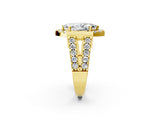 Yellow gold Marquise Cut Cut Halo Split Shank Prong Set Ring_5