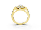 Yellow gold Marquise Cut Cut Halo Split Shank Prong Set Ring_6