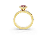 Yellow gold Marquise Cut Cut Halo Split Shank Prong Setting Ring_15