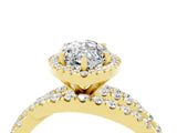 Yellow gold Marquise Cut Cut Halo Split Shank Prong Setting Ring_16