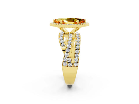 Yellow gold Marquise Cut Cut Halo Split Shank Prong Setting Ring_23